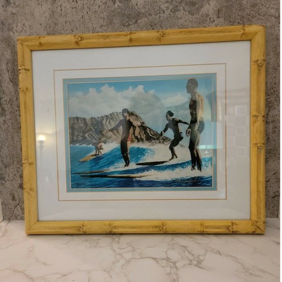 Framed Glenn Martin Art Print Hawaiian Legends SIGNED SURFER ART - Picture 2 of 7